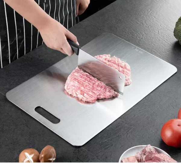 5 Size 304 Stainless Steel Thickened Cutting Board Antibacterial Mildew-proof Kneading Dough Board Kitchen Fruit vegetable 6