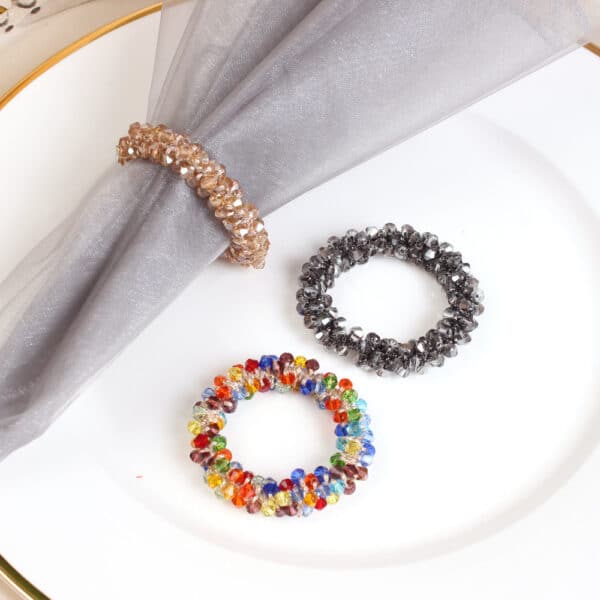 Creative Color Crystal String Beads Napkin Ring - Image 9