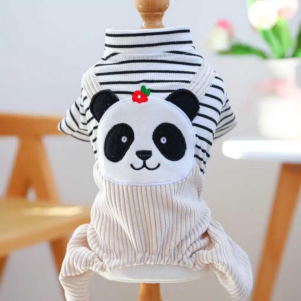 Stripe Dog Cat Jumpsuit For Chihuahua Bichon Small Size Breeds Puppy Animal Four Legs Pet Strap Pants Spring Autumn Apparel Wear 1