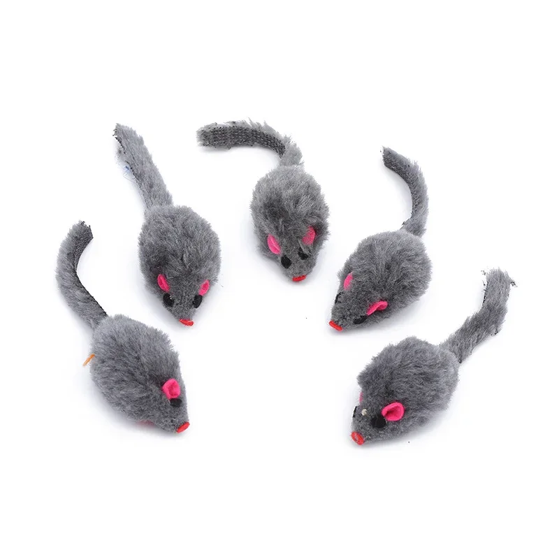 10Pcs Plush Simulation Mouse Interactive Cat Pet Catnip Teasing Interactive Toy Supplies False Mouse Kitten Playing Toys 1