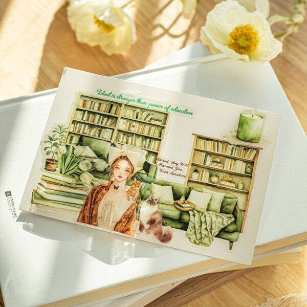 Beautiful Day Book Landscaping PET Stickers Reading Small Corner Series 6 Types Choose 20 Pieces - Image 4