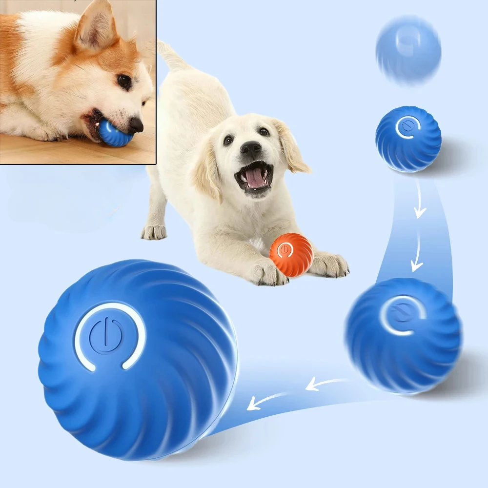 Dog Toy Ball Automatic Moving Bouncing Rolling Ball USB Smart puppy Interactive Dog Chew Toy Ball 1