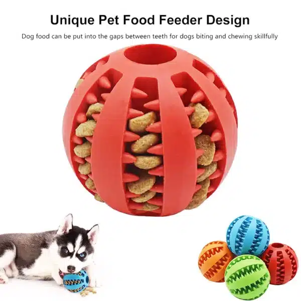 Pet Dog Interactive Toy 7cm Dogs Natural Rubber Ball Leaking Ball Tooth Clean Balls for Dog Cat Chew Toys accesorios para perro 3