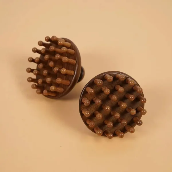 Sandalwood Massage Comb Finger Ring Comb Head Meridian Comb Can Be Scraped Through The Breast Anti-Static Wooden Brush 6