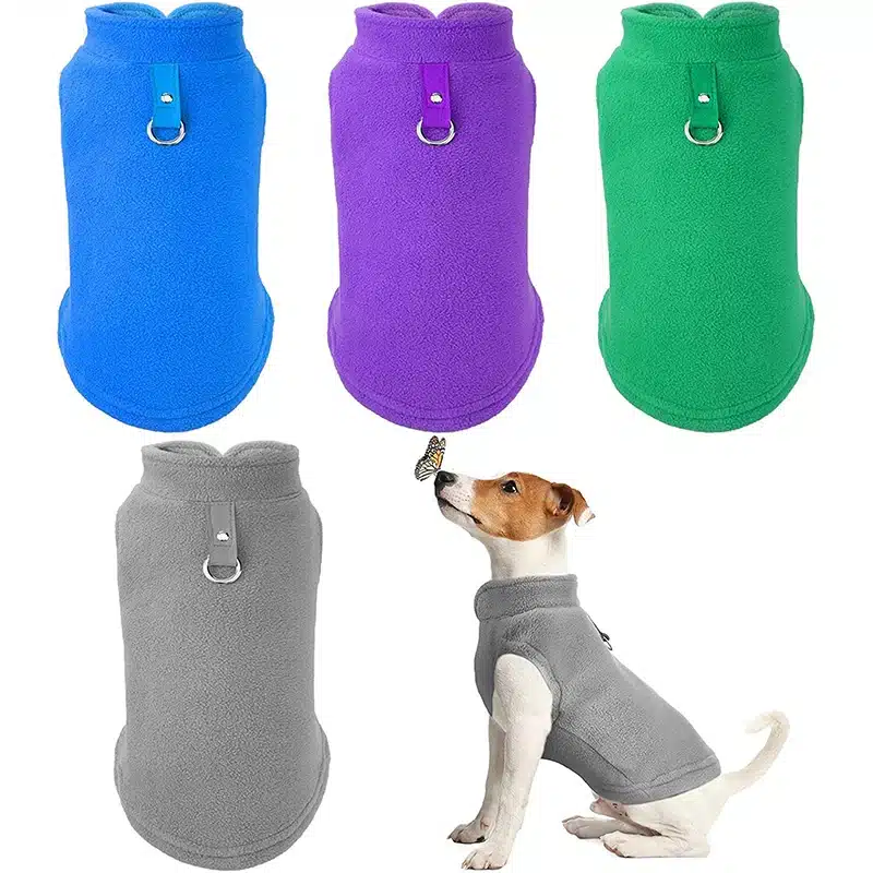 Dog Winter Coat Soft Fleece Pullover Pajamas Pet Windproof Warm Cold Weather Jacket Vest Cozy Onesie Jumpsuit Apparel Outfit 1