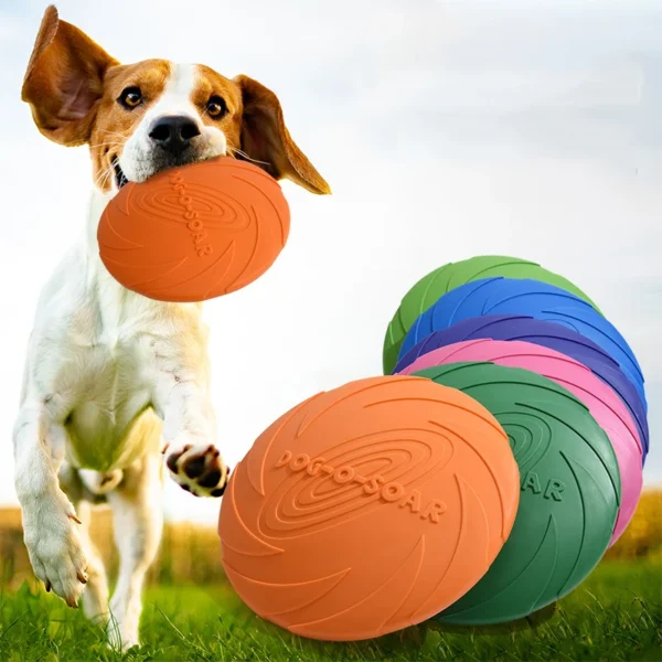 15/22cm Silicone Flying Disc Dog Toy Fashion Multicolor Resistant Chew Toys Puppy Outdoor Game Trainning Interactive Supplies 2