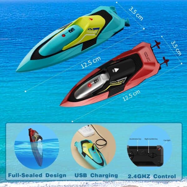 4DRC S5 Fast RC Boat For Pools And Lakes, 2.4 GHz 20- MPH Racing Boats For Kids - Image 7