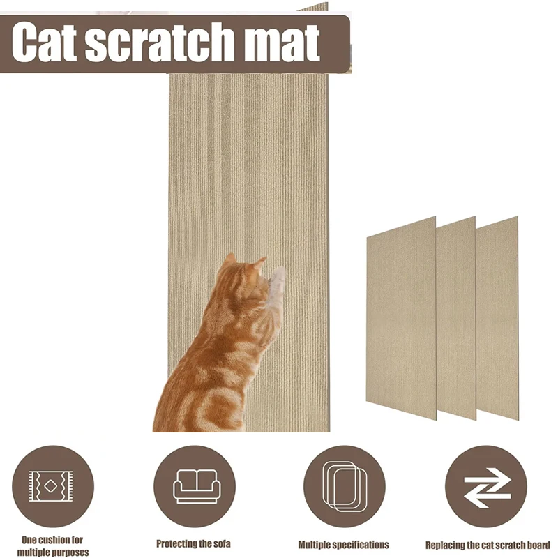 Cat Scratching Mat Self-Adhesive Crawling Mat Cats Scratch Board Protection Paws Cat Toys Furniture Protector 1