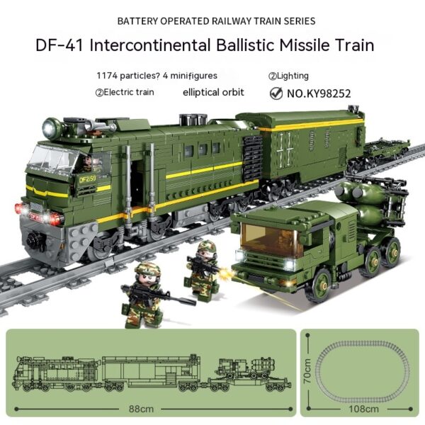 Electric Rail Train Model Children Education Small Particles Assembled Building Block Toys - Image 9
