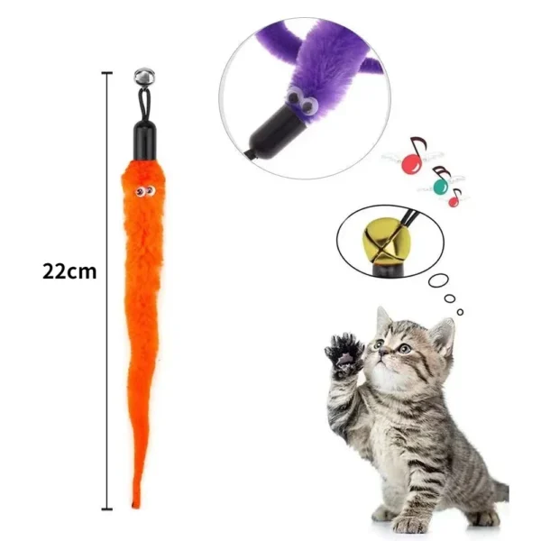 Cat Feather Toy Accessories False Birds Worm Toy with Bell Kitten Cat Toys Interactive Replacement Refill Foam Ball Training 6