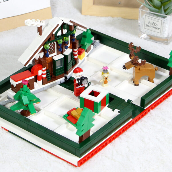 Christmas Series Building Blocks Book Gift Santa Claus Child Model - Image 5