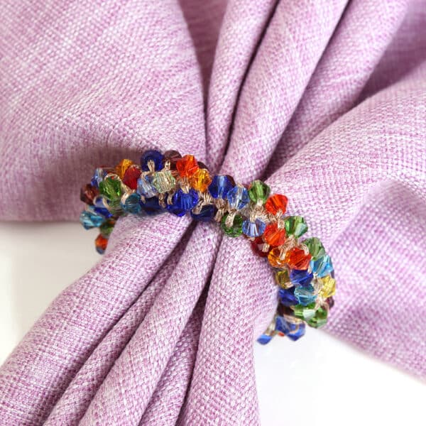 Creative Color Crystal String Beads Napkin Ring - Image 2