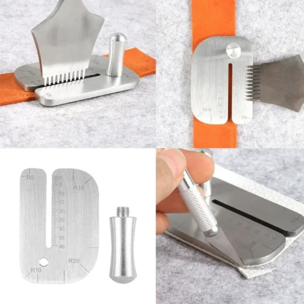 DIY Leather Pulling Board Practical Cutting Ruler Tool， Stainless Steel Manual Leather Cut Auxiliary Accessories Auxiliary Tools 2