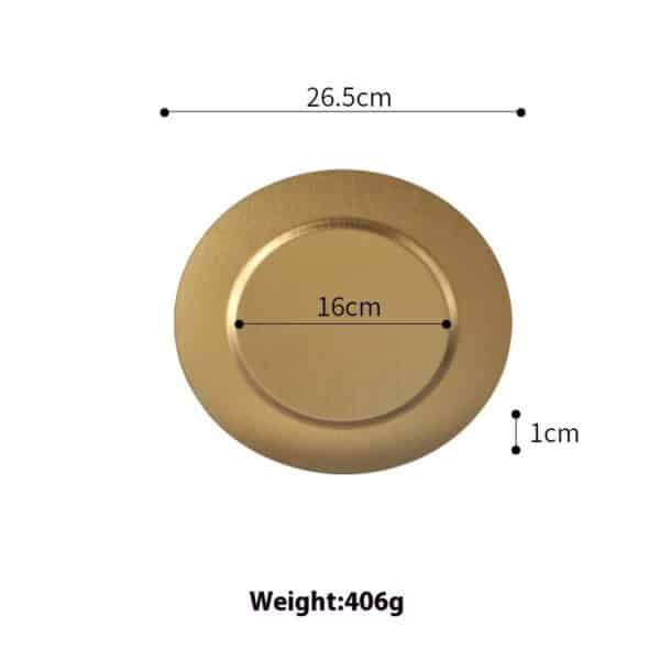 Japanese-style Western Food Golden Stainless Steel Platter Korean Flat Tray Shallow Plate Barbecue Plate - Image 5