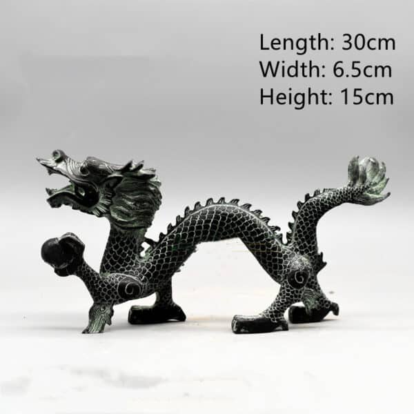 Antique Bronze Dragon Catch Beads Classical Artwork Qinglong Copper Dragon - Image 5