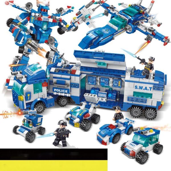 Military 8 City SWAT Children's Puzzle Assembled Building Block Toys - Image 4