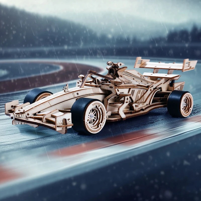 ROKR Racing Car 3D Wooden Puzzle Only Supports TK And Independent Station Platforms
