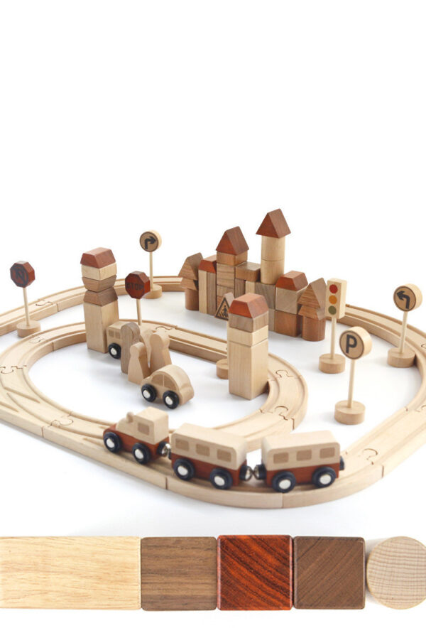 Wooden Creative Forest Track Children Puzzle To Build Urban Rail Transit Wooden Toys - Image 4