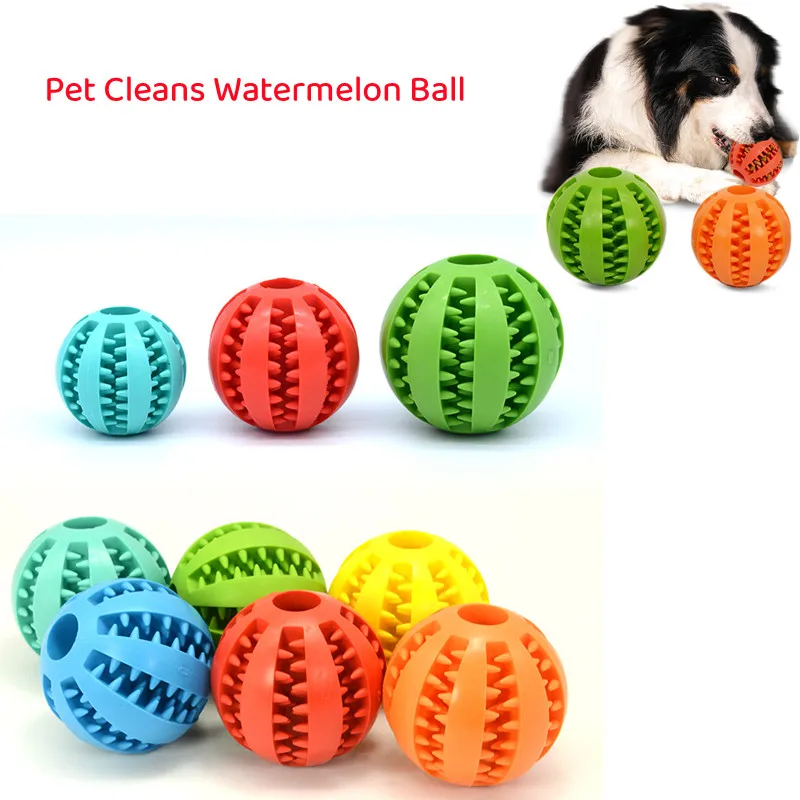 Silicone Pet Dog Toy Ball Interactive Bite-resistant Chew Toy for Small Dogs Tooth Cleaning Elasticity Ball Pet Products 5/6/7cm 1