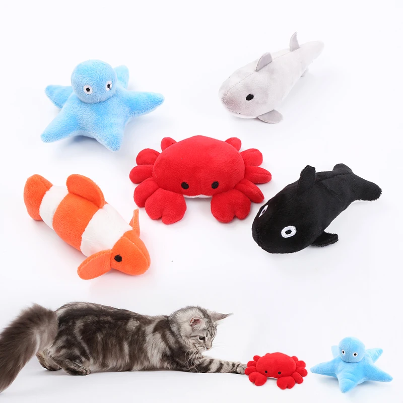 Cat Toys Ocean Catnip plush toys Bite resistant teething pet supplies 1