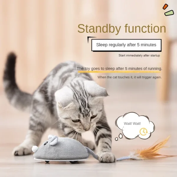 Interactive Cat Toy Mouse for Cats USB Charging Rotating Butterfly Noise Ball Boucing Fish Play-Catch Training Toy for Indoor 2