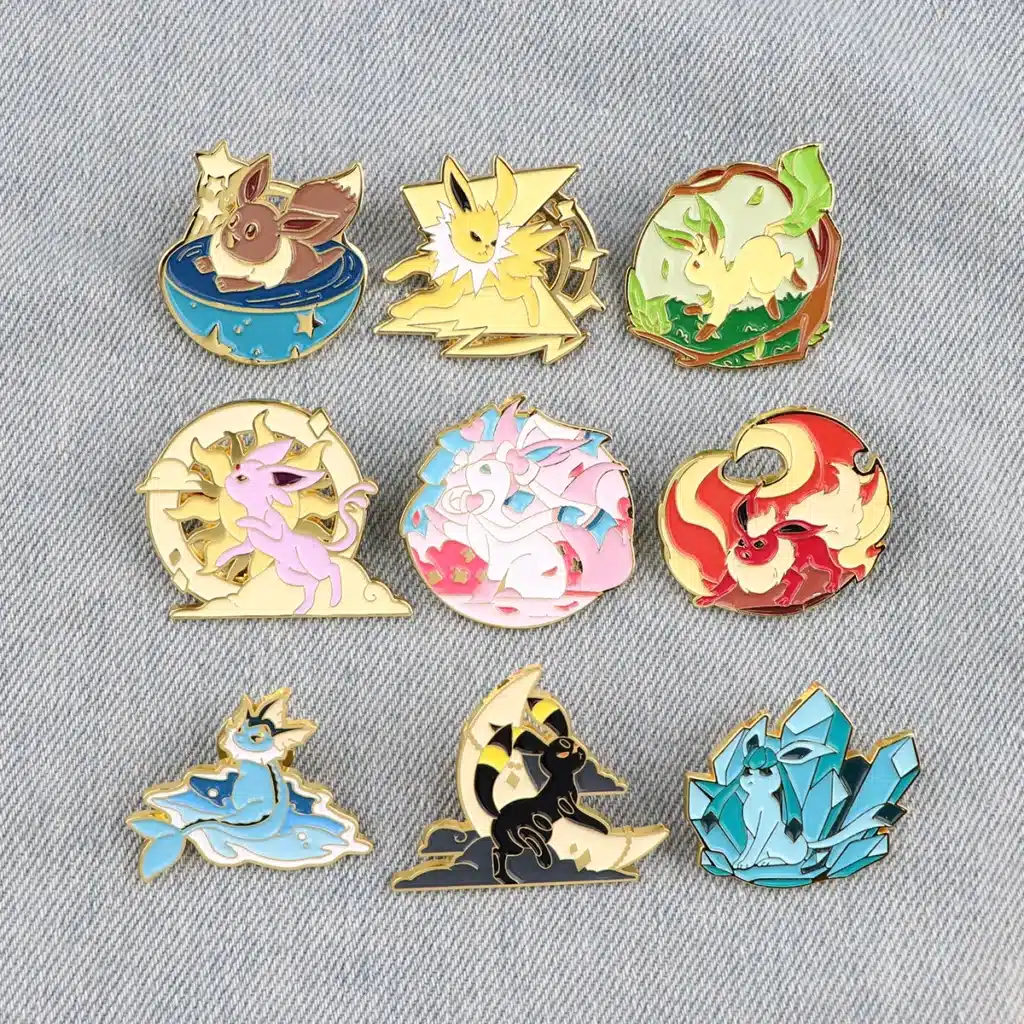 Cartoon Anime Pet Eevee Family Enamel Pin Bag Lapel Pins Badges on Backpack Brooches for Women Cosplay Accessories  Toys Gifts 1