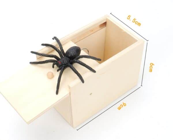 Simulation Spider Scared Wooden Box Spoof Spider Creative Tricky - Image 5