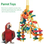 Wood Parrot Bird Toys Love Bird Cage Funny Training Bird Toys Cotton Rope Parrot Toy Bite Resistant Bird Tearing Toy Pet Product 1