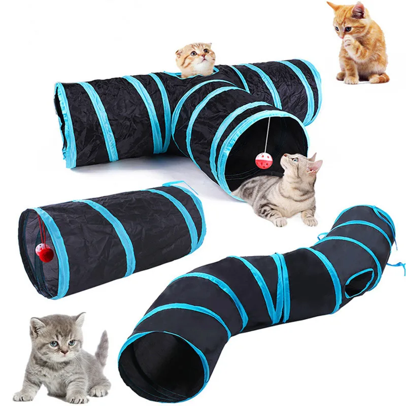 Cat Tunnel Pet Supplies Cat S T Pass Play Tunnel Foldable Cat Tunnel Cat Toy Breathable Drill Barrel for Indoor loud paper 1