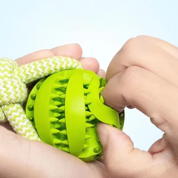 Dog Ball Toy with Rope Interactive Dog Rubber Leaking Balls Toy for Small Large Dogs Chewing Bite Resistant Toys Pet Tooth Clean 4