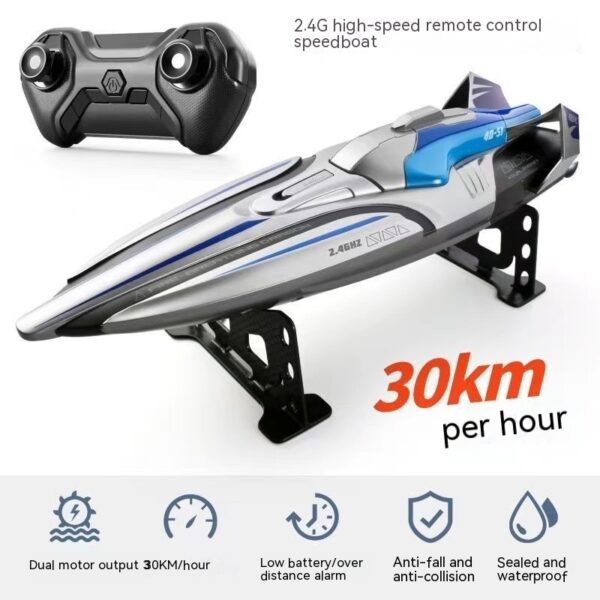 Remote-control Ship Wireless Electric Long Endurance High Speed 24g Speedboat Water Boat Model - Image 3