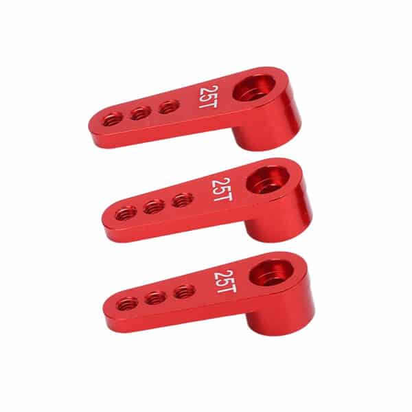 3pcs RC Aluminum 25T Servo Horns Metal Steering Arm for 1/8 1/10 RC Car Upgrade PartsRed - Image 2