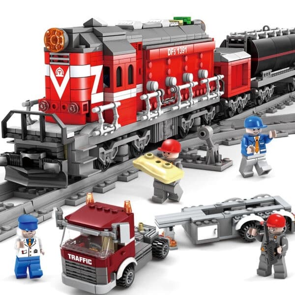 Electric Rail Train Model Children Education Small Particles Assembled Building Block Toys - Image 8
