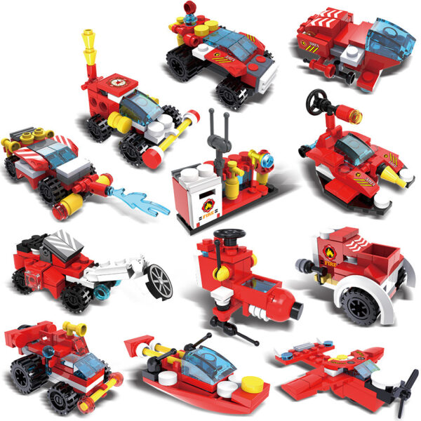 City Fire Brigade 12 And 1 Small Particle Assembling Blocks Children Puzzle Assembling Toys - Image 4