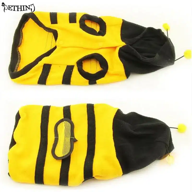 Pet Bee Dog Costume Cat Cosplay Clothes Dog Hooded Coat Warm Apparel Cat Bee Clothes Dog Jacket Hoodies Funny Coats for Pet 1