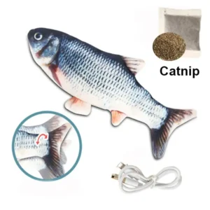 Pet Fish Toy Soft Plush Toy USB Charger Fish Cat 3D Simulation Dancing Wiggle Interaction Supplies Favors Cat Pet Chewing Toy 1