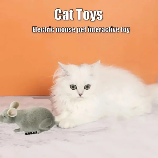 Electric Mouse Toys Cat Play Automatic Escape Robot Vibration Crawling Battery Operated Plush Mouse Pet Interaction Plaything 3