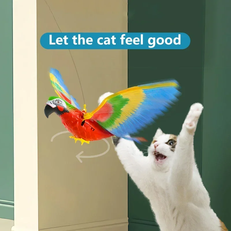 Simulation Bird Interactive Cat Toys Electric Hanging Eagle Flying Bird Cat Teasering Play Cat Stick Scratch Rope Pet Toys 1