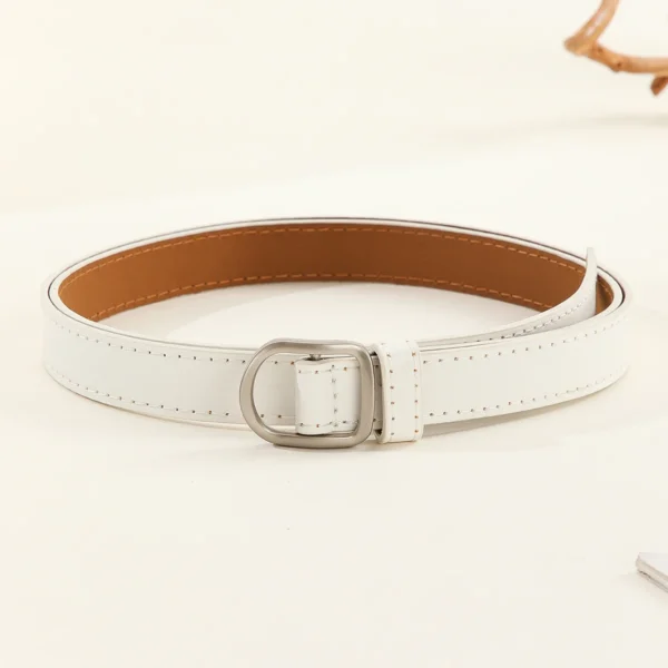 Lazy Belt Casual Simple Perforated Women'S Belt Paired With Jeans Men'S Belt Pu Leather Belt 6
