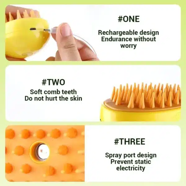Cat Brush Steamy Dog Brush Electric Spray Cat Hair Brushes Pet Grooming Comb Hair Removal Massage Pet Accessories 4
