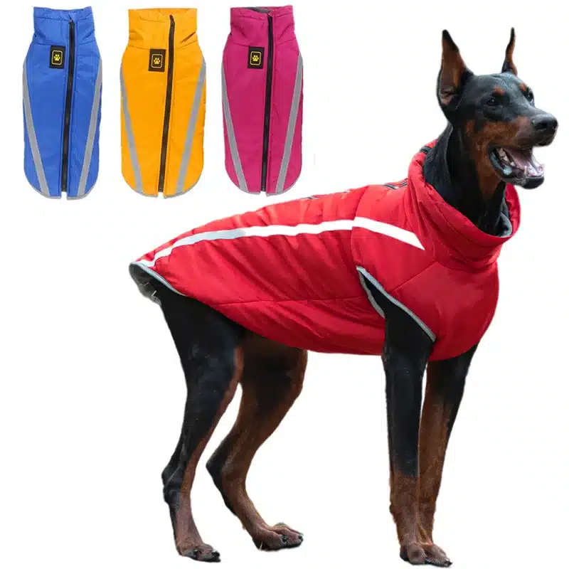 Fleece Lining Waterproof Dog Winter Coat Warm Puppy Jacket Vest Reflective Pet Clothes Apparel Pet Clothing for Medium Large Dog 1