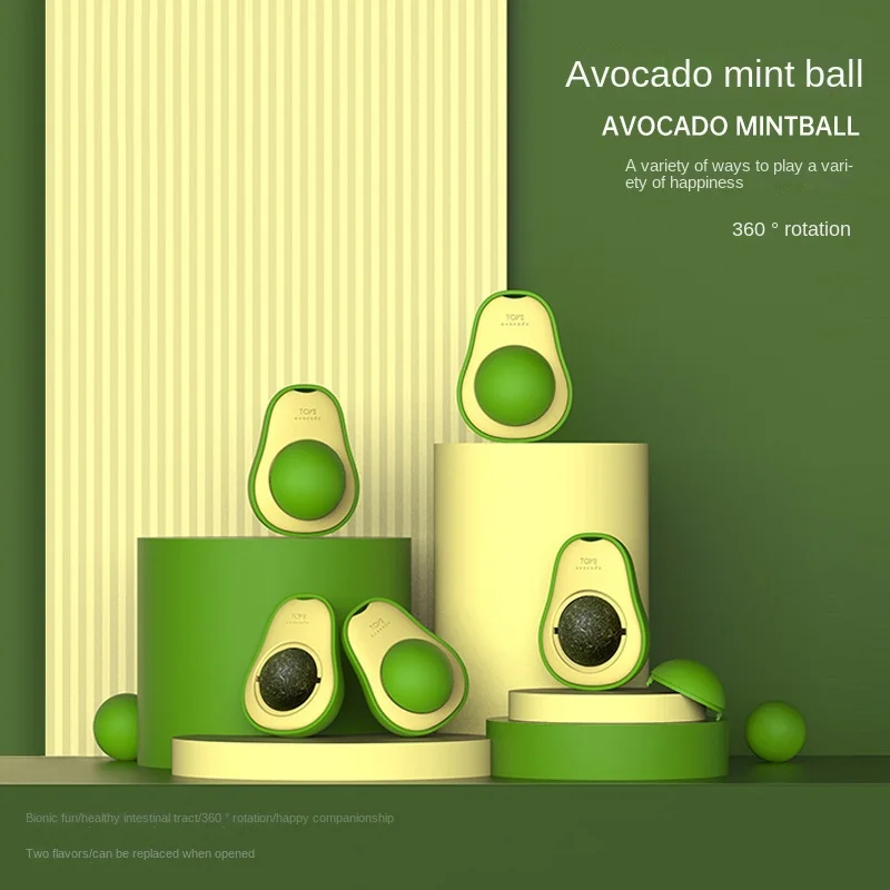 Avocado Shape Cat Toys Gatos Catnip Mint Interactive Ball Mascotas Pet Accessories Companion Bionic Fun Healthy Gut 1