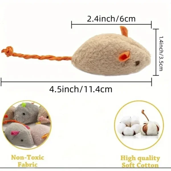 3/7/12PCS Interactive Plush Rat And Cat Toys With Durable Linen Perfect For Small Breeds Safe For Indoor Play 5