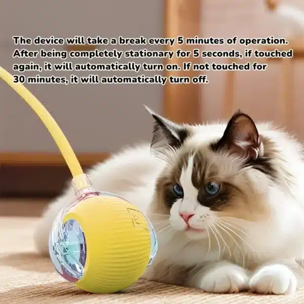 Cat Interactive Ball Toy Automatic Rolling Ball with Tail Rechargeable Smart Pet Interactive Toy Intelligent Mouse for Cat 3