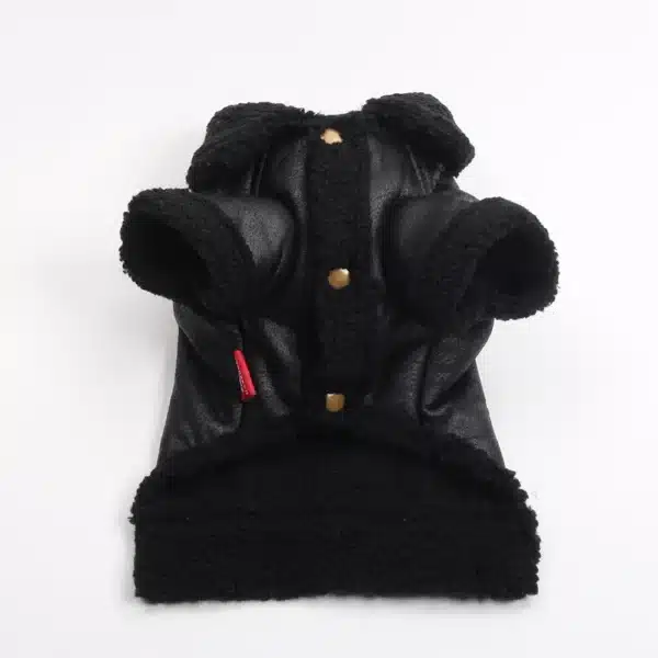 Winter Dog Coat Jacket Faux Leather Fleece Warm Pet Puppy Warm Clothing Apparel Outfit 3