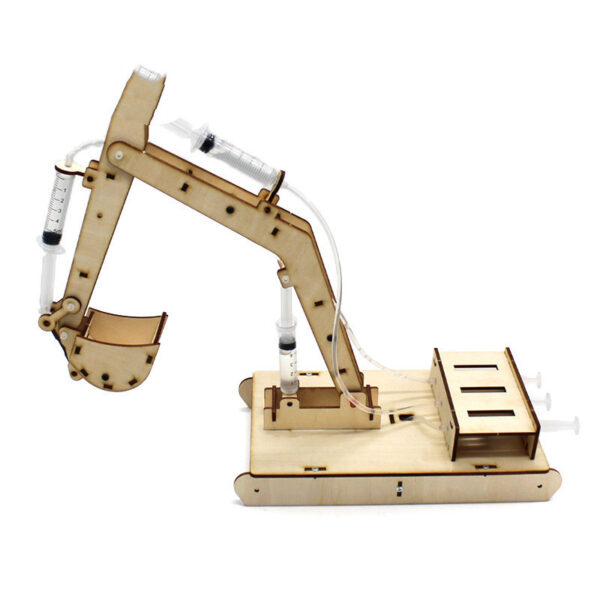 Wooden Hydraulic Excavator Model Children's Toys Wooden Handmade Materials Scientific - Image 5