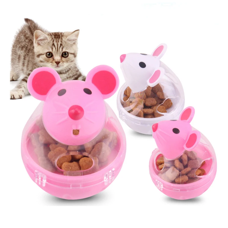 Cat Mice Food Tumbler Cat Food Toy Ball Interactive Cat Food Feeder Leak Food Interesting Plastic Cat Food Dispenser Treat Toy 1