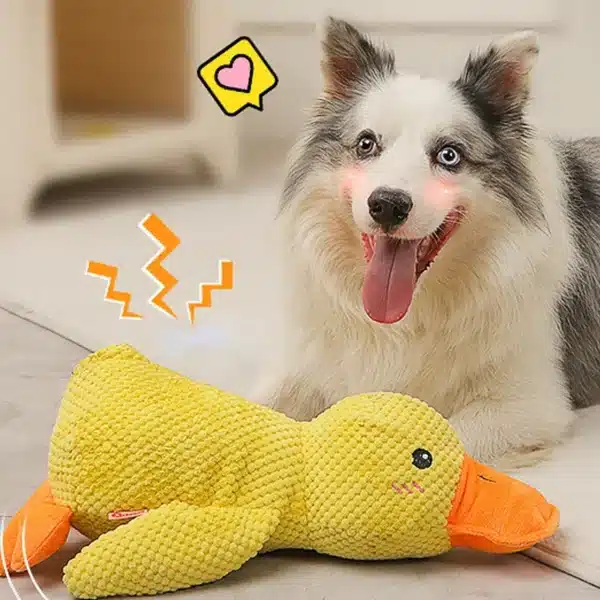 1pc Dog Plush Toys bite-resistant Teething Sleep With Sound Boredom Small Yellow Duck Toys Dog Pet Supplies 3