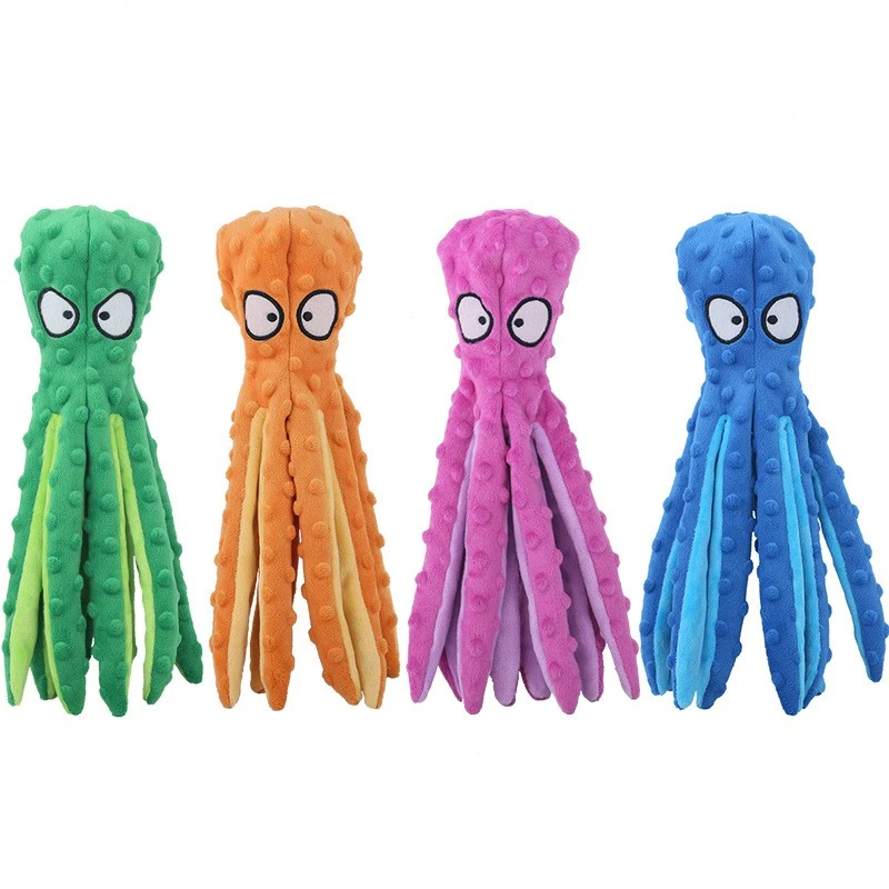 Pet Plush Toy Octopus Dog Interactive Toy Indestructible Bite Resistant Sound Puppy squeaky Octopu Dogs Rattle For Toys Supplies 1