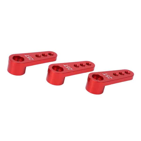 3pcs RC Aluminum 25T Servo Horns Metal Steering Arm for 1/8 1/10 RC Car Upgrade PartsRed - Image 3